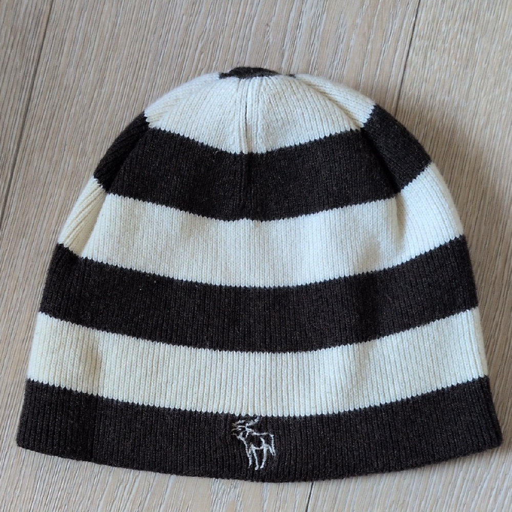 Striped Black and White Beanie